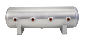 2.5 Gal Alum Air Tank - (4) 1/4" face ports, & 1/4" drain port - 20" L x 6" D - Raw