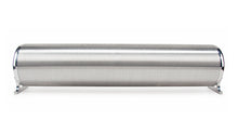 Load image into Gallery viewer, 28&quot; FLO Tank - (2) 1/4&quot;, (2) 3/8&quot;, (1) 1/8&quot; end ports, &amp; (1) 1/8&quot; drain port - 28&quot;L x 6&quot; D x 6 3/4&quot;H - Raw end caps with brushed tube (Includes two mounting brackets)