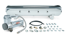 Load image into Gallery viewer, 4 Gal. 7-Port Polished Tank w/ Viair 444c chrome compressor, 1/4&quot; &amp; 3/8&quot; fittings &amp; tank mounting hardware