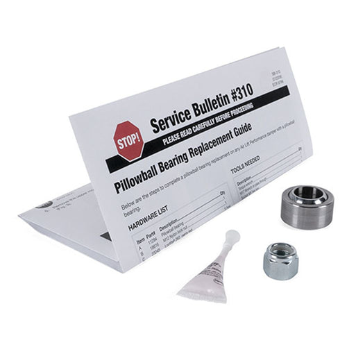 Performance top mount rebuild service kit (one pillowball bearing, one nyloc nut, Loctite)